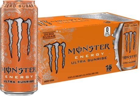 Clearance Sale – Monster Energy Ultra Sunrise. Sugar Free Energy Drink. 16 Fl Oz (Pack of 15)